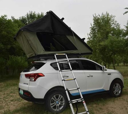 Space Saving Oxford Triangular Aluminum Hard Shell Rooftop Tent For Camping