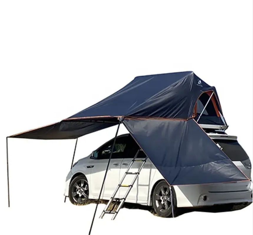Spacious Hard Shell Rooftop Camping Tent With Motor Vehicle Side Awning